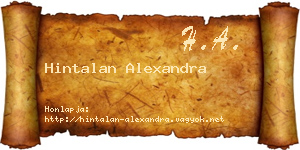 Hintalan Alexandra névjegykártya