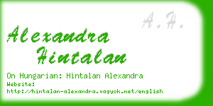 alexandra hintalan business card